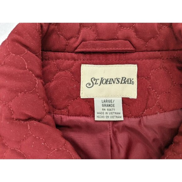 St. John's Bay Women's Quilted Jacket Size Large Red - Picture 5 of 14